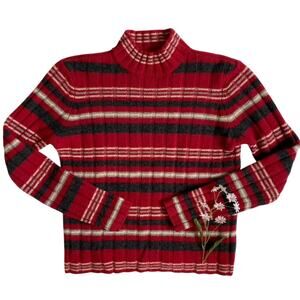 Vintage GAP striped lambs wool high neck turtleneck sweater Y2K retro winter S